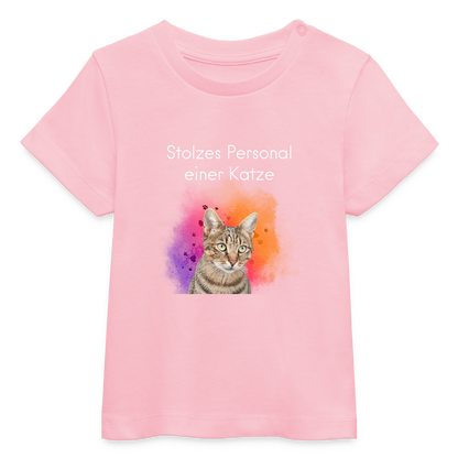 LiNBW. Baby T-Shirt Stolzes Personal einer Katze - Hellrosa