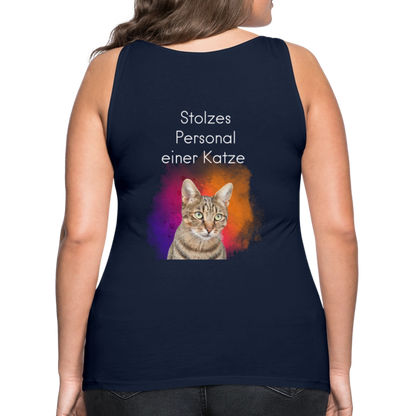 LiNBW. Frauen Tank-Top Stolzes Personal einer Katze - Navy