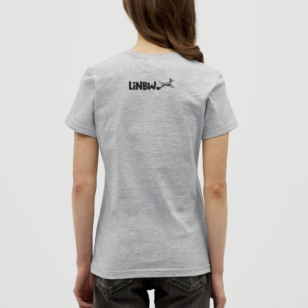 LiNBW. Frauen T-Shirt Dalmatiner Life is not just black and white - Grau meliert