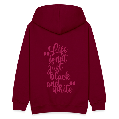 LiNBW. Kinder Hoodie Life is not just black and white - Bordeaux