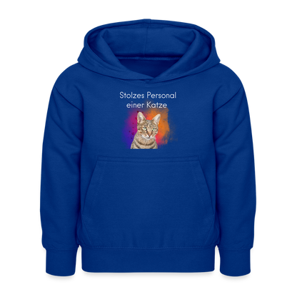LiNBW. Kinder Hoodie Stolzes Personal einer Katze - Royalblau