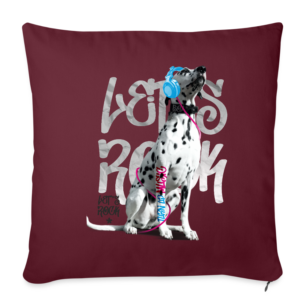 LiNBW. Kissen mit Füllung 45 x 45 cm Dalmatiner Let's Rock - Burgunderrot