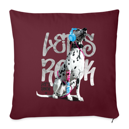 LiNBW. Kissen mit Füllung 45 x 45 cm Dalmatiner Let's Rock - Burgunderrot