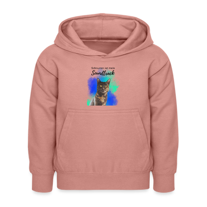 LiNBW. Kinder Hoodie Schnurren ist mein Soundtrack - Altrosa