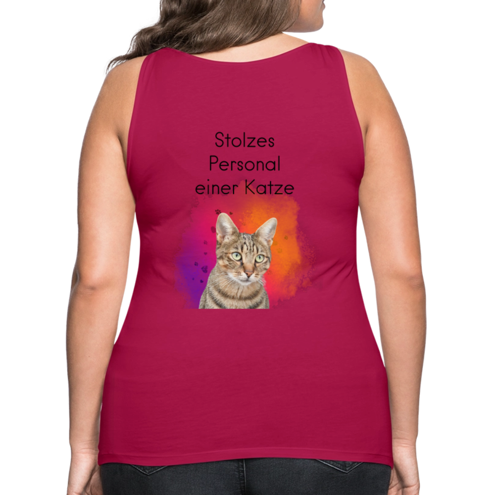 LiNBW. Frauen Tank-Top Stolzes Personal einer Katze - dunkles Pink