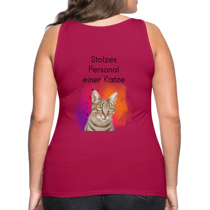 LiNBW. Frauen Tank-Top Stolzes Personal einer Katze - dunkles Pink