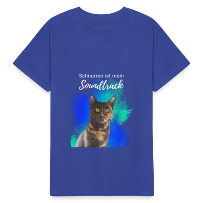 Kinder-T-Shirt – Schnurren ist mein Soundtrack | Für kleine Katzenfreunde - Royalblau