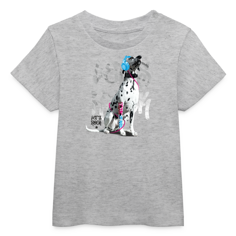 LiNBW. Baby T-Shirt Dalmatiner Let's Rock - Grau meliert