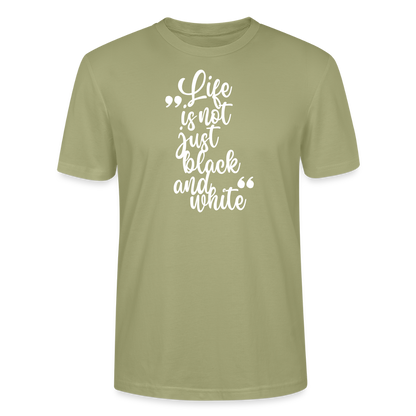 LiNBW. Männer T-Shirt Life is not just black and white - Nebelgrün
