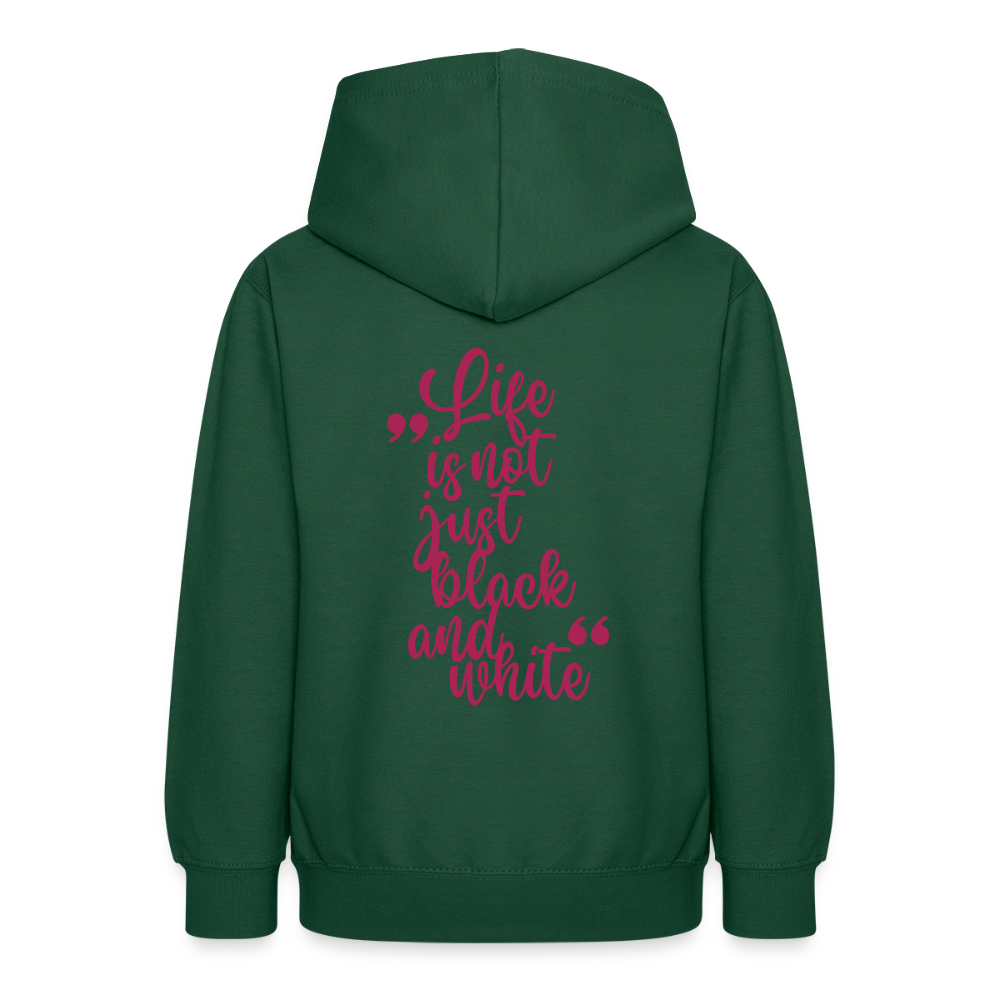 LiNBW. Teenager Hoodie Life is not just black and white - Flaschengrün