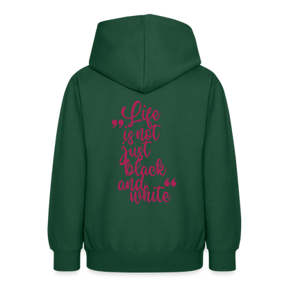 LiNBW. Teenager Hoodie Life is not just black and white - Flaschengrün