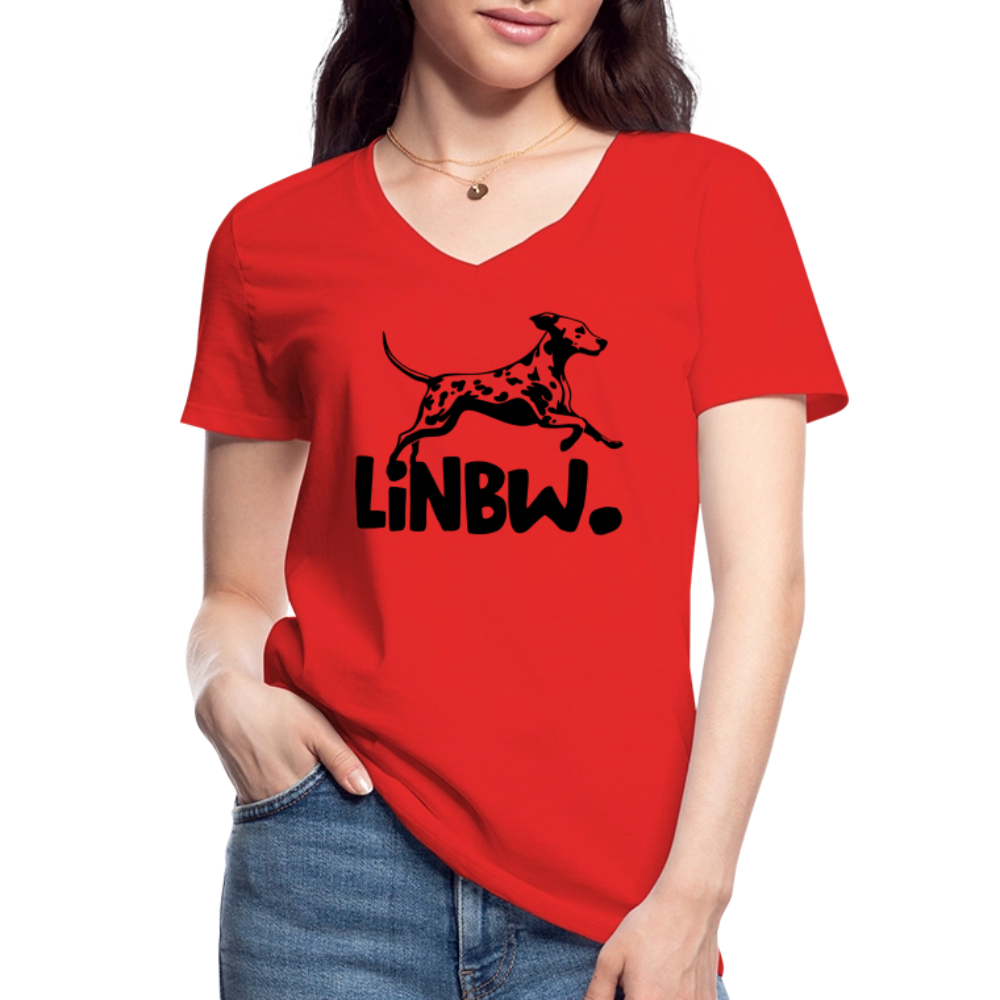 LiNBW. Frauen T-Shirt V-Ausschnitt - Rot