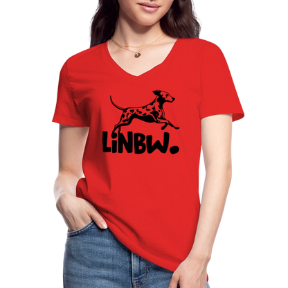 LiNBW. Frauen T-Shirt V-Ausschnitt - Rot