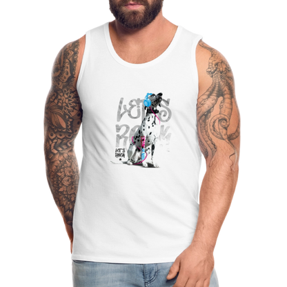LiNBW. Männer Tank-Top Dalmatiner Let's Rock - Weiß