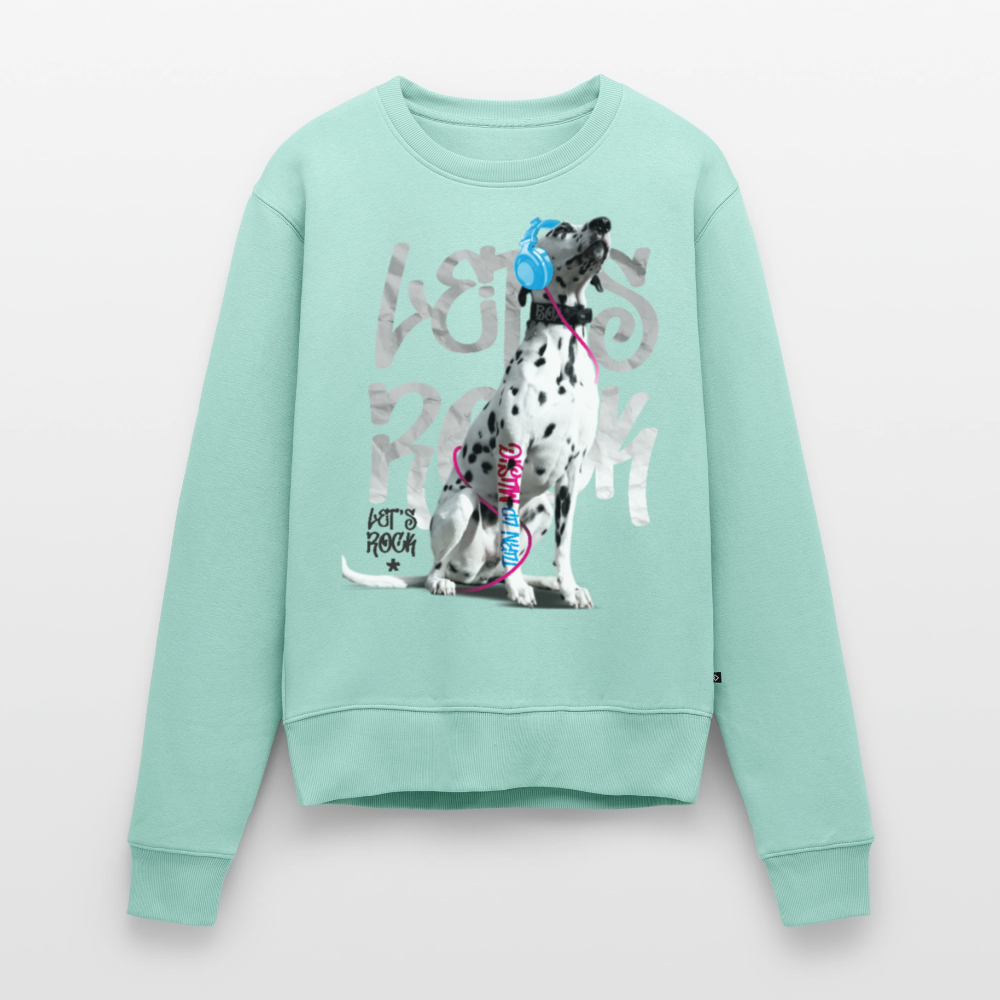 Damen Pullover „Let’s Rock“ – Boa mit Kopfhörern – für Musik- & Hundefans 🎧🐾 - Mint 