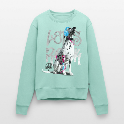 Damen Pullover „Let’s Rock“ – Boa mit Kopfhörern – für Musik- & Hundefans 🎧🐾 - Mint 
