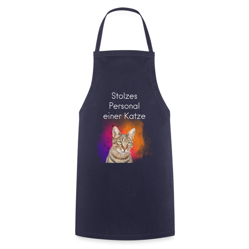 Kochschürze „Stolzes Personal einer Katze“ – Für wahre Katzenbedienstete - Navy
