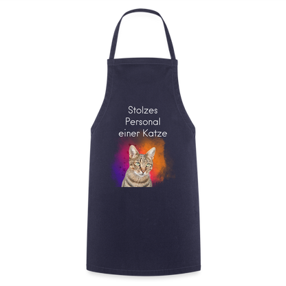 Kochschürze „Stolzes Personal einer Katze“ – Für wahre Katzenbedienstete - Navy