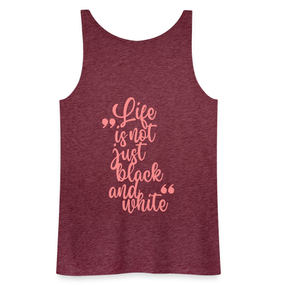 LiNBW. Frauen Tank-Top Life is not just black and white - Bordeauxrot meliert