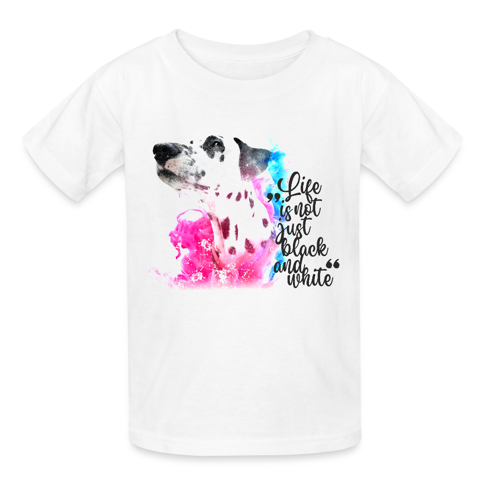 Kinder-T-Shirt – Dalmatiner in Farbe | Life is not just black and white - Weiß