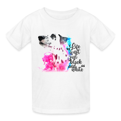 Kinder-T-Shirt – Dalmatiner in Farbe | Life is not just black and white - Weiß