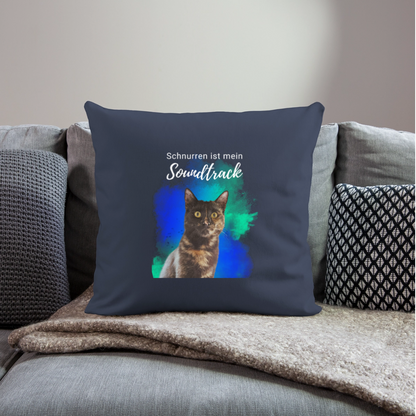 LiNBW. Kissen mit Füllung 45 x 45 cm Schnurren ist mein Soundtrack - Navy