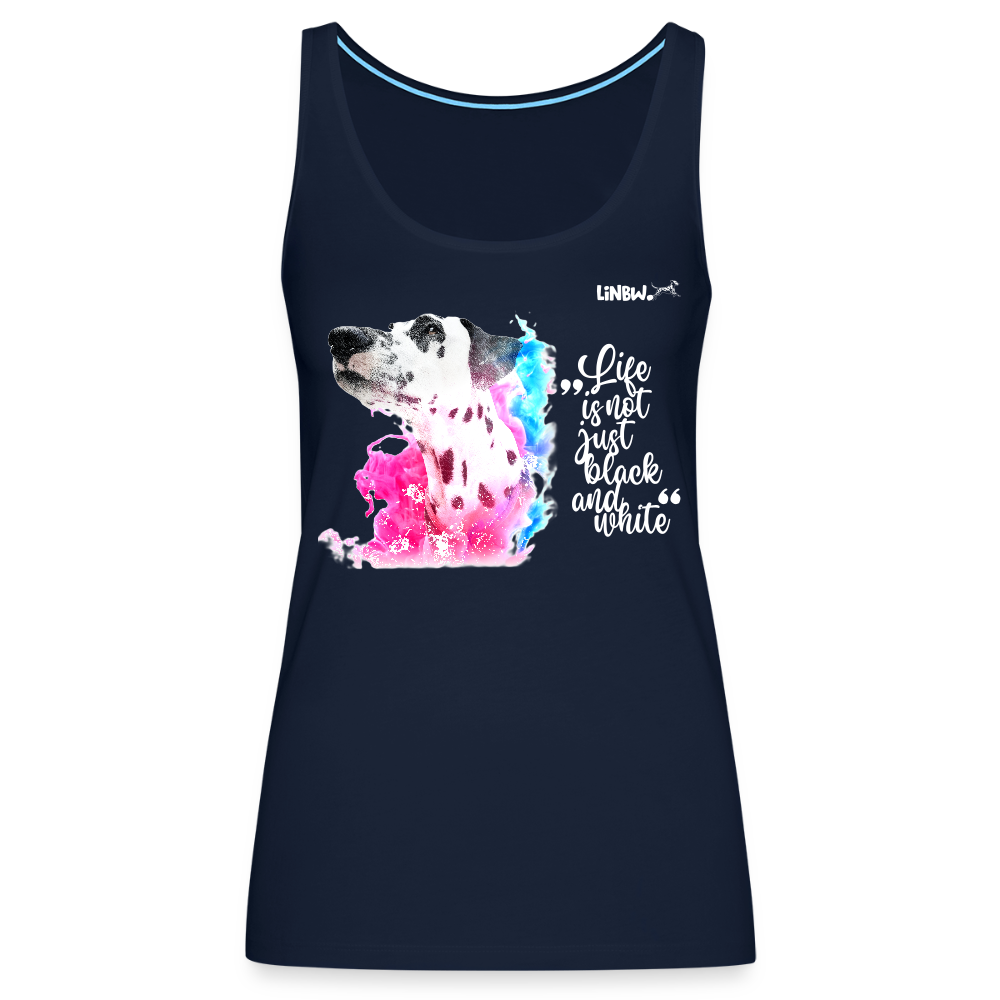 LiNBW. Frauen Tank-Top Dalmatiner Life is not just black and white - Navy