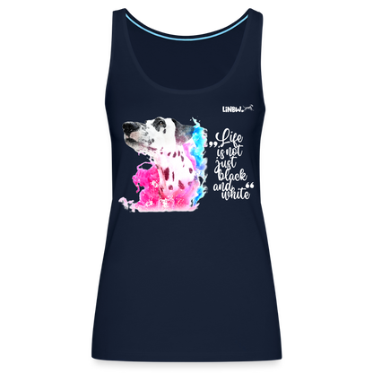 LiNBW. Frauen Tank-Top Dalmatiner Life is not just black and white - Navy