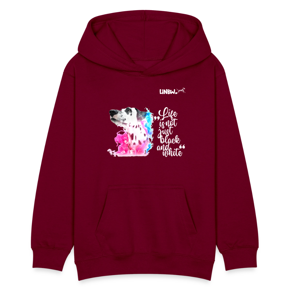 LiNBW. Teenager Hoodie Dalmatiner Life is not just black and white - Bordeaux
