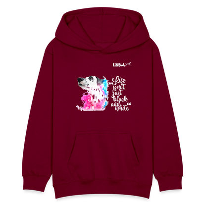 LiNBW. Teenager Hoodie Dalmatiner Life is not just black and white - Bordeaux