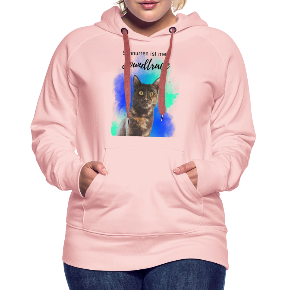 LiNBW.  Frauen Hoodie Schnurren ist mein Soundtrack - Kristallrosa