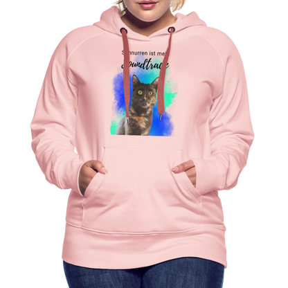 LiNBW.  Frauen Hoodie Schnurren ist mein Soundtrack - Kristallrosa