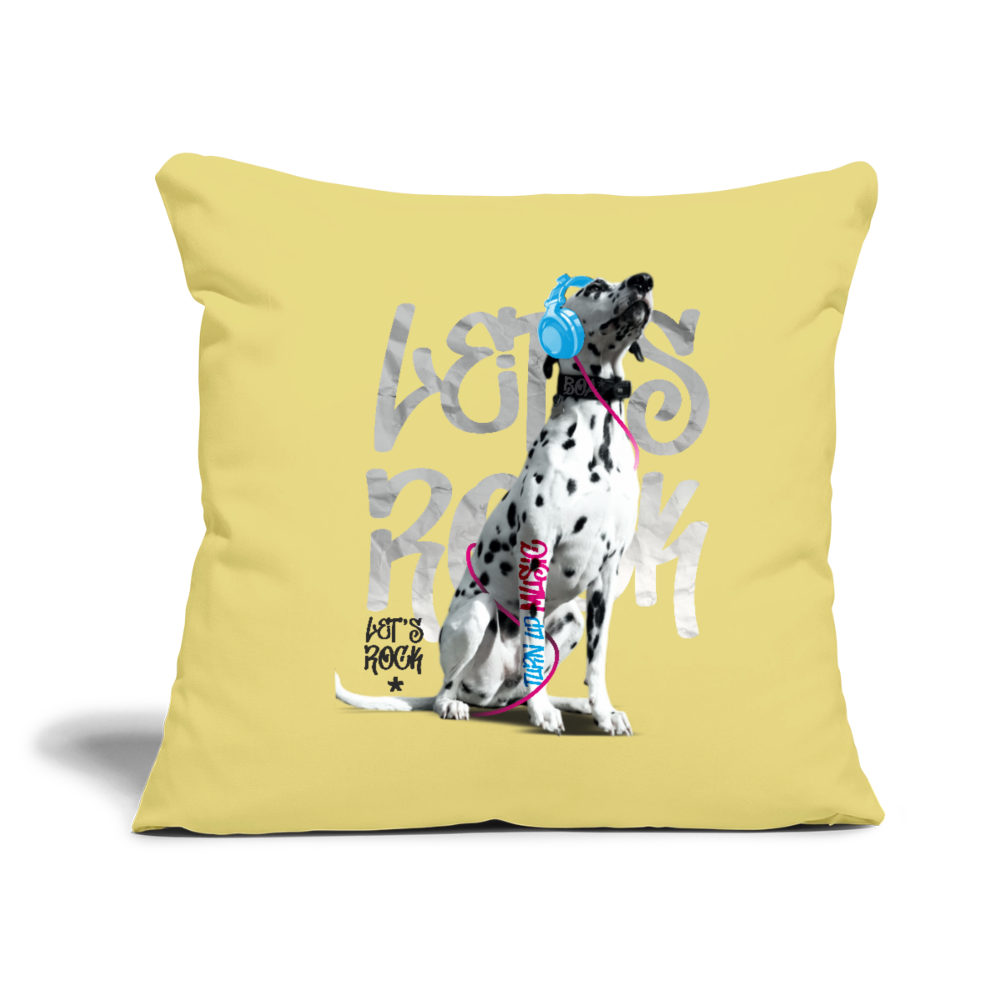 LiNBW. Kissen mit Füllung 45 x 45 cm Dalmatiner Let's Rock - Hellgelb