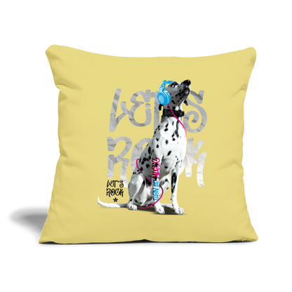 LiNBW. Kissen mit Füllung 45 x 45 cm Dalmatiner Let's Rock - Hellgelb