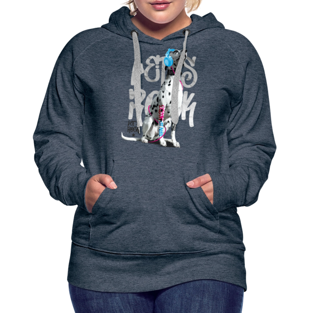 LiNBW. Frauen Hoodie Dalmatiner Let's Rock - Jeansblau