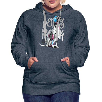 LiNBW. Frauen Hoodie Dalmatiner Let's Rock - Jeansblau