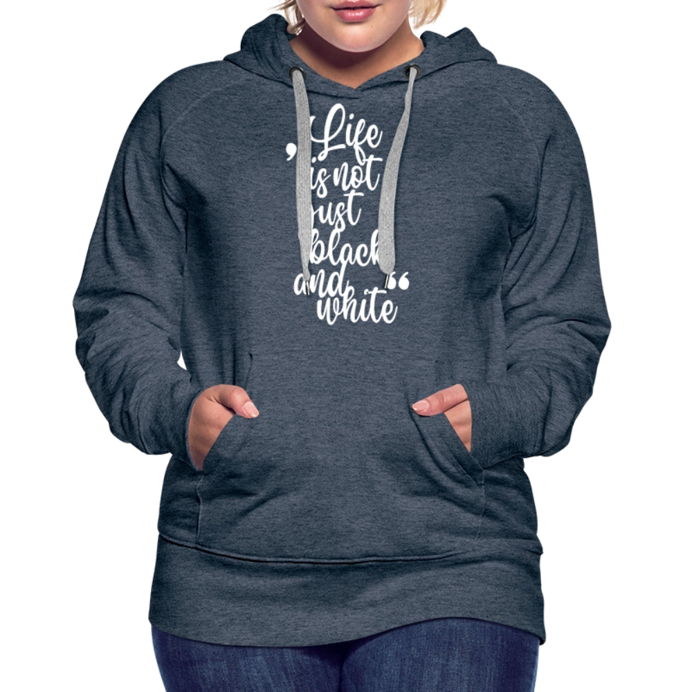 LiNBW. Frauen Hoodie Life is not just black and white - Jeansblau