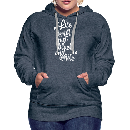 LiNBW. Frauen Hoodie Life is not just black and white - Jeansblau