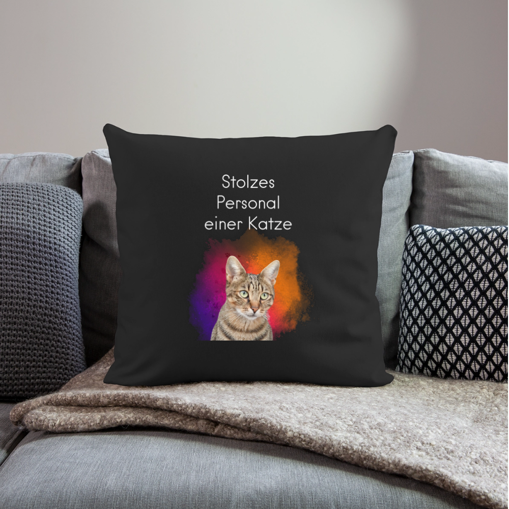 LiNBW. Kissen mit Füllung Stolzes Personal einer Katze 45 x 45 cm - Schwarz