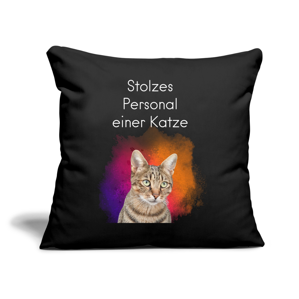 LiNBW. Kissen mit Füllung Stolzes Personal einer Katze 45 x 45 cm - Schwarz