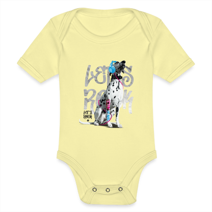 LiNBW. Body Kurzarm Dalmatiner Let's Rock - Hellgelb
