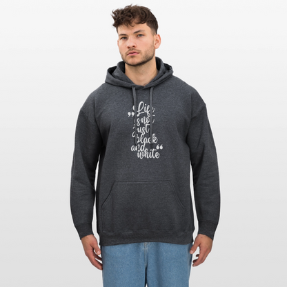 LiNBW. Männer & Frauen Hoodie Life is not just black and white - Dunkelgrau meliert
