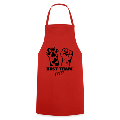 Kochschürze „Best Team Ever!“ – Mensch & Tier, unschlagbar vereint - Rot