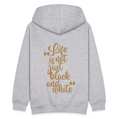 LiNBW. Kinder Hoodie Life is not just black and white - Hellgrau meliert