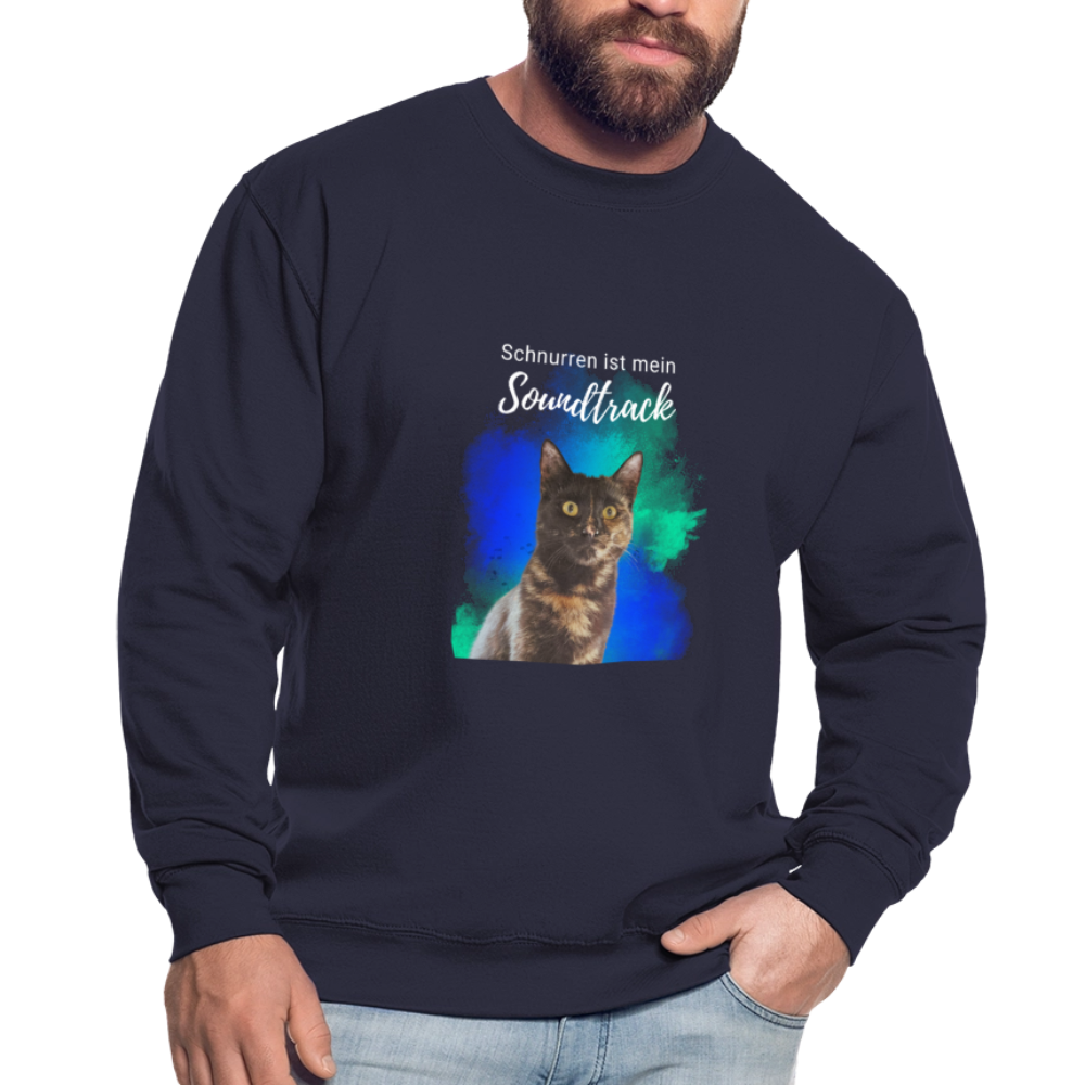 LiNBW. Männer Pullover Schnurren ist mein Soundtrack - Navy