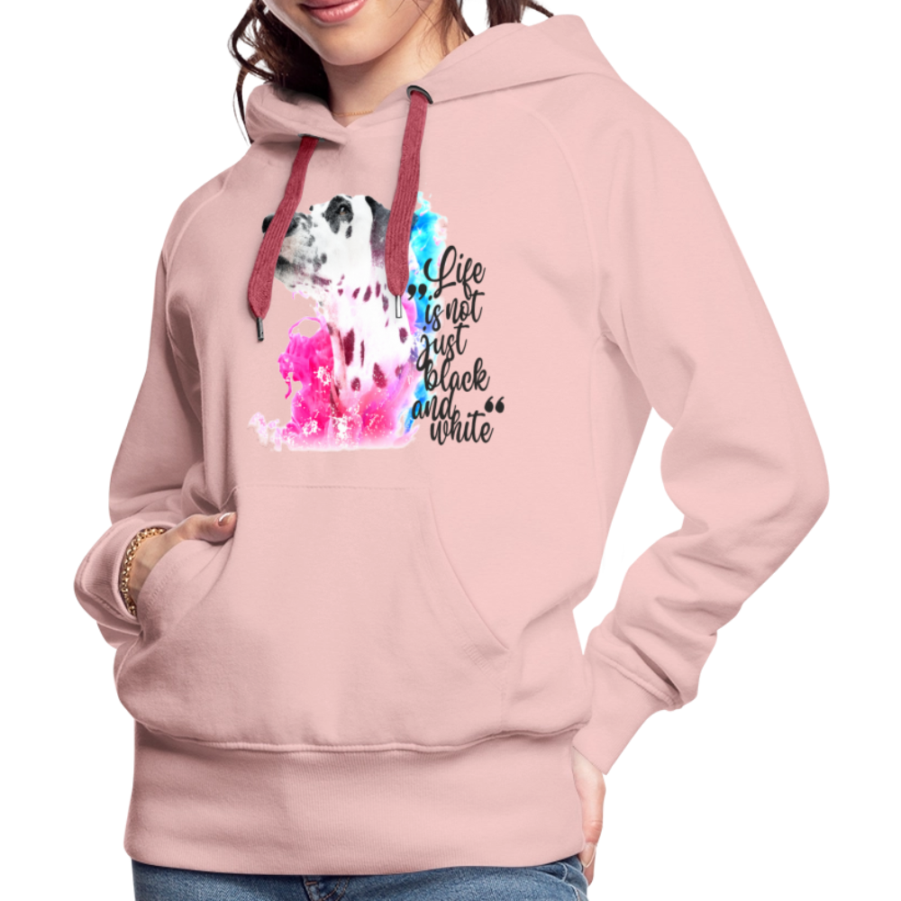 LiNBW. Frauen Hoodie Dalmatiner Life is not just black and white - Kristallrosa