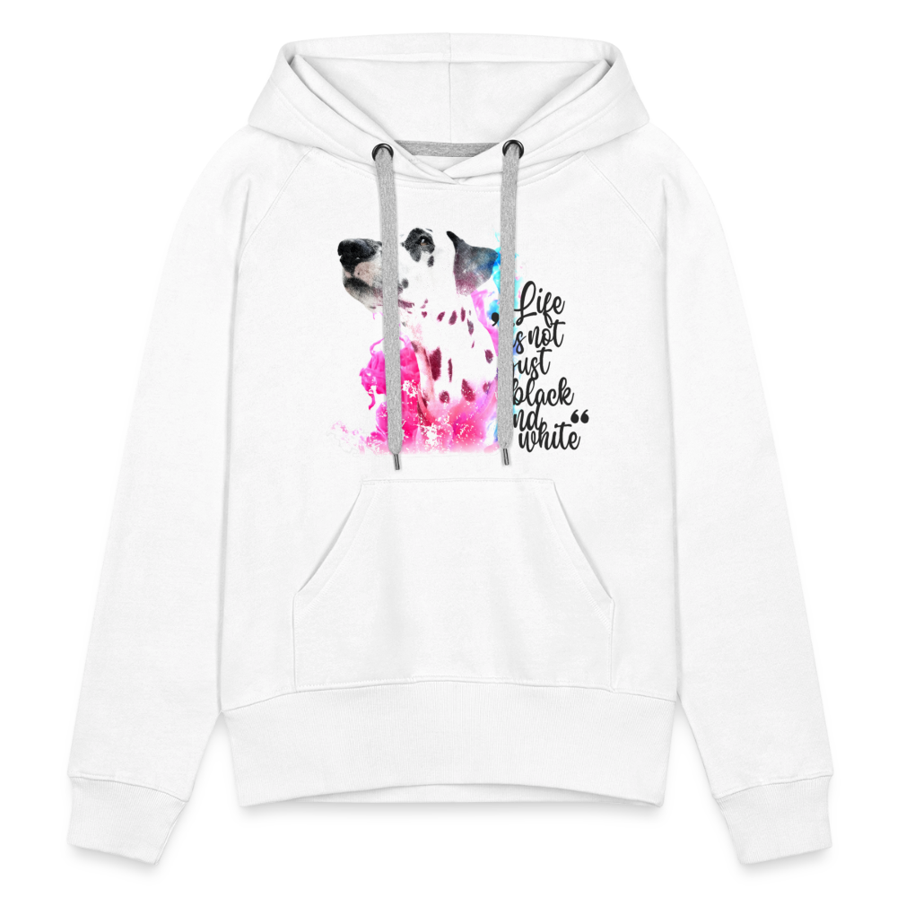 LiNBW. Frauen Hoodie Dalmatiner Life is not just black and white - Weiß