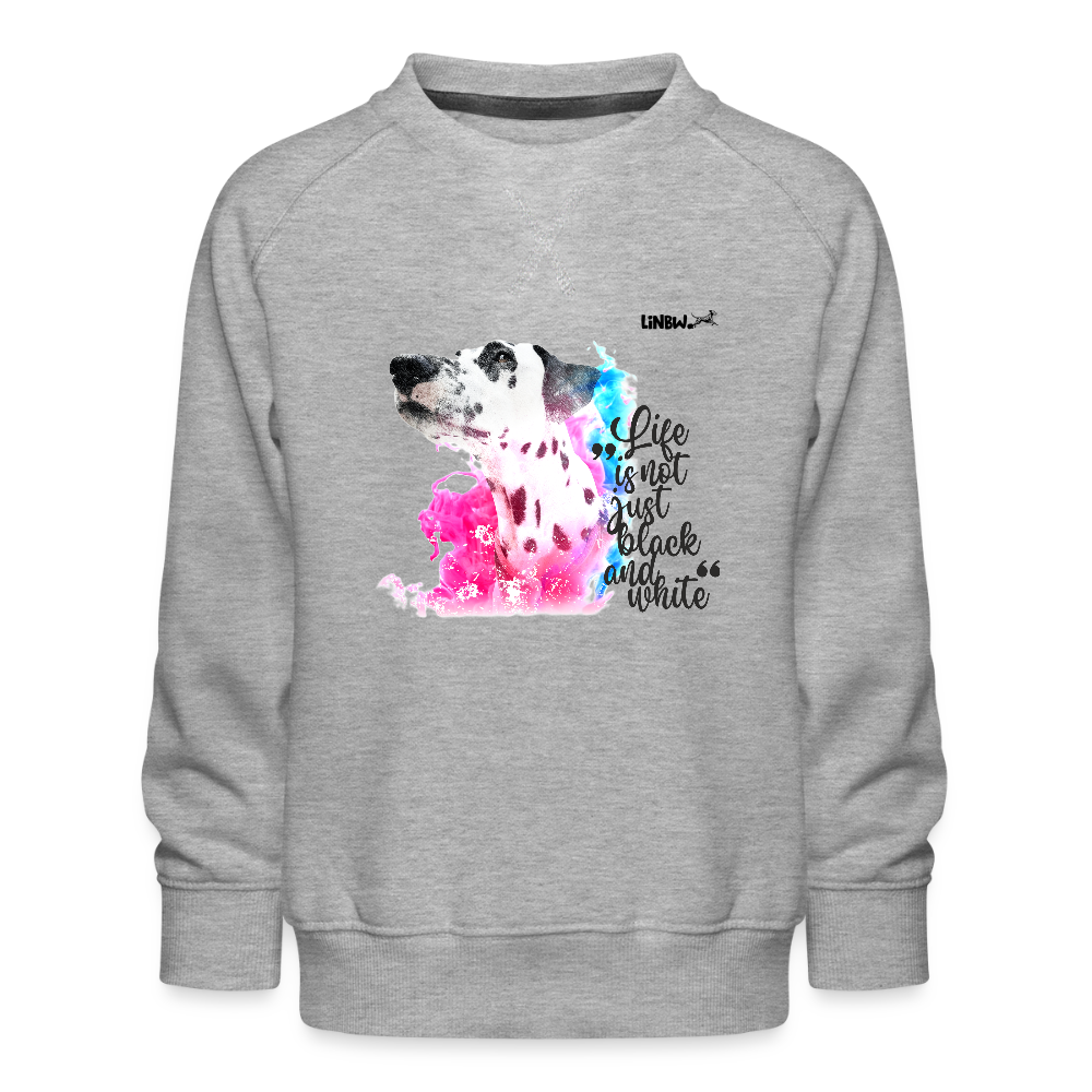 LiNBW. Kinder Pullover Dalmatiner Life is not just black and white - Grau meliert
