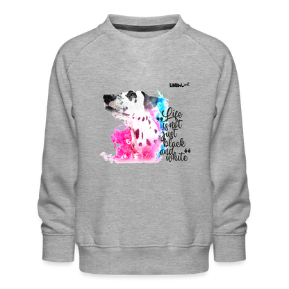 LiNBW. Kinder Pullover Dalmatiner Life is not just black and white - Grau meliert