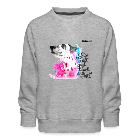 LiNBW. Kinder Pullover Dalmatiner Life is not just black and white - Grau meliert